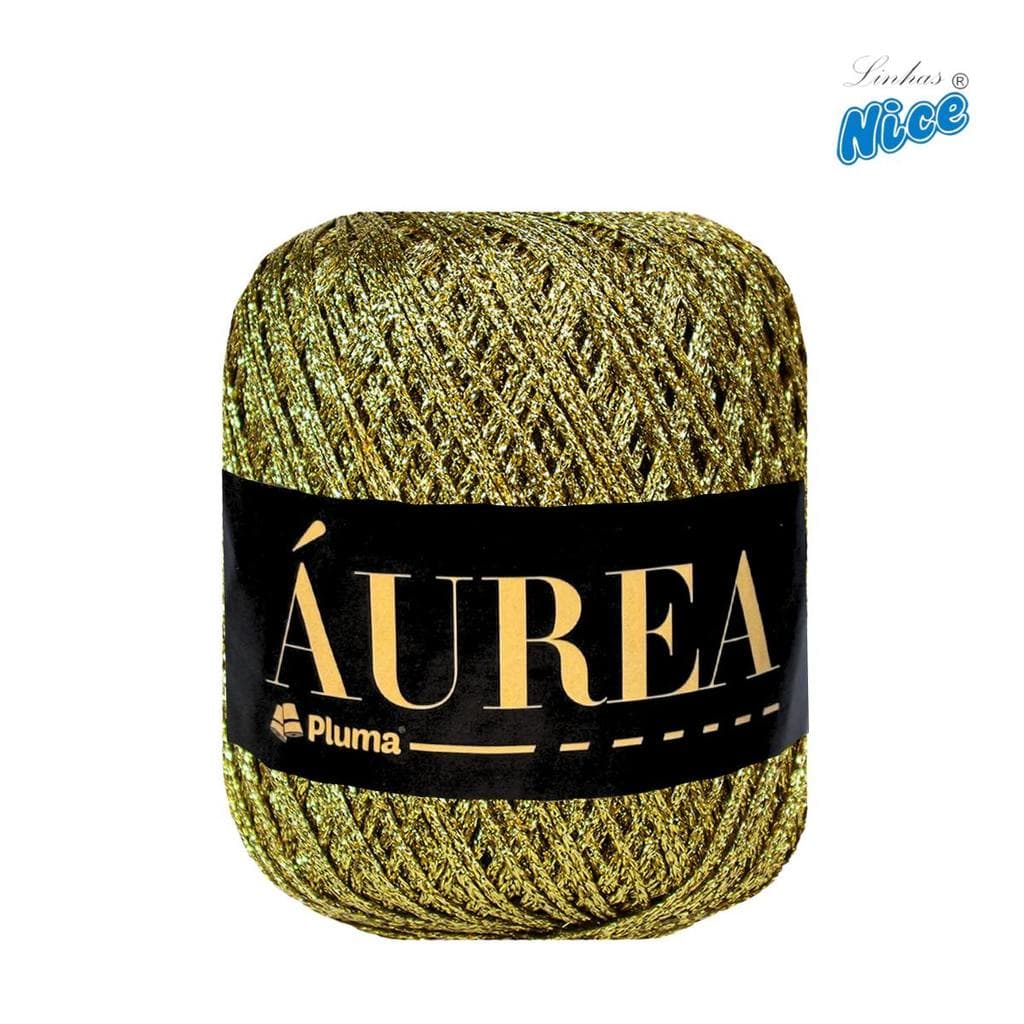 Fio Dourado Linha Aurea com Brilho Extra para Crochê Lançamento Pluma Barbantes