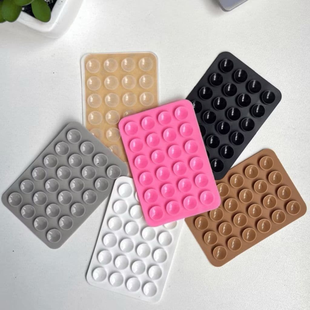 Kit Com Duas Ventosas de Silicone Multiuso para Celular – Suporte Adesivo de Fixação Forte Parede, Carro e Superfícies