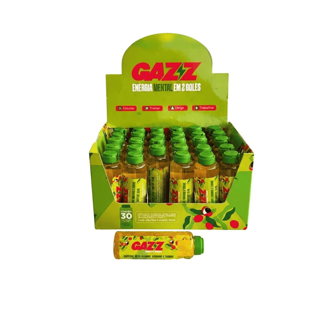 Gazz Pre treino Corrida 30 unid 20 ml - Suplemento para Baixar o Pace Corrida de Rua - Treino Intervalado - Atacado