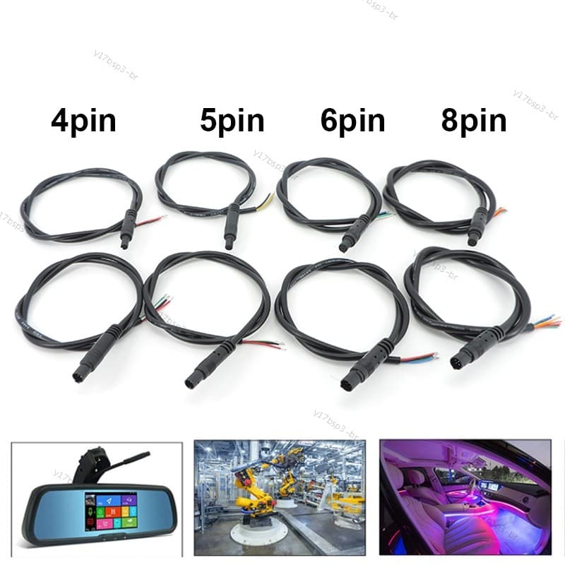 DIY 4/5/6 Pinos Núcleo Jack Carro DVR Câmera Cabo De Extensão HD Monitor Veículo Vista Traseira/Back Up Fio Masculino Fê
