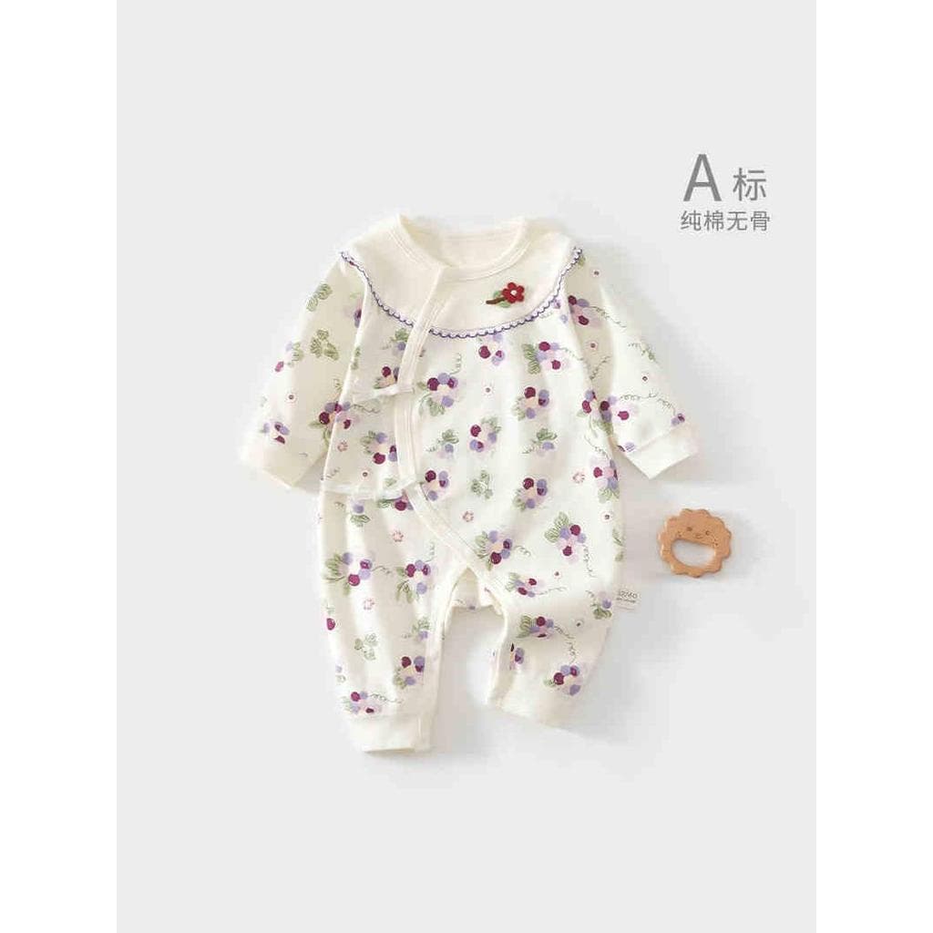 Bebê menina roupas de bebê outono puro algodão macacão recém-nascido menina Floral macacão primavera outono monge roupas