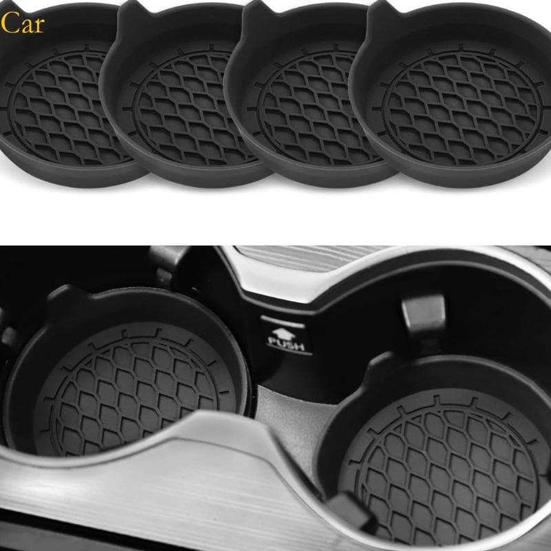 Carro 2 4pcs Não Skid Tapetes De Copo Automotivo Agitando Reduzindo A Inserção De Tapete De Bebida De Silicone