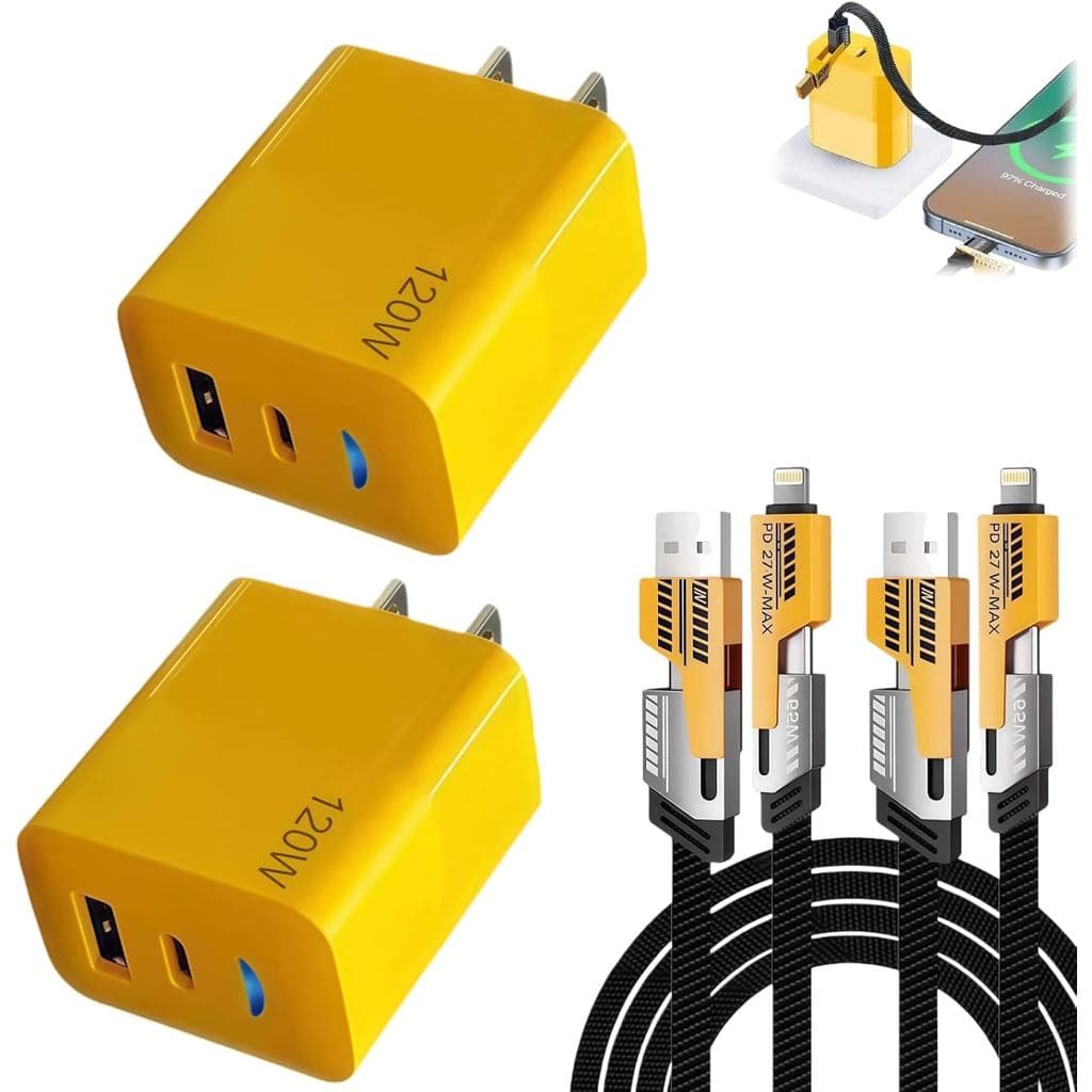 Novo Modelo 2026 Adaptador de Duas Portas Tipo-C/USB-A de 120W, Carregamento Rápido CC 10 Pés, Carregador Rápido para Ce