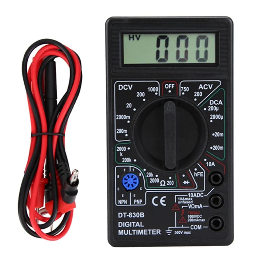 Multímetro Digital, DT-830B Multímetro Digital Portátil Multifuncional com LCD, Testador de Ampere, Voltagem e Resistênc