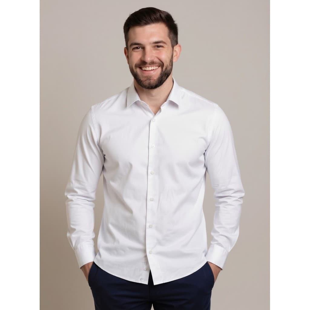 Camisa Masculina Manga Longa Tricoline Premium Slim Fit Social — A&A Prime Store