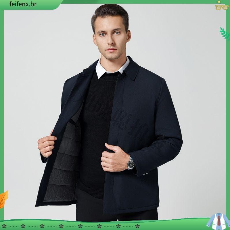Jaqueta masculina de meia-idade primavera outono jaqueta masculina de meia-idade idosos negócios Casual lapela topo médi