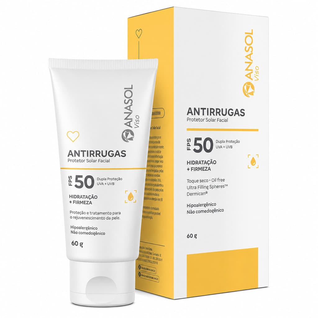 Protetor Solar Anasol Fps 50 60g Antirrugas Facial Oil Free