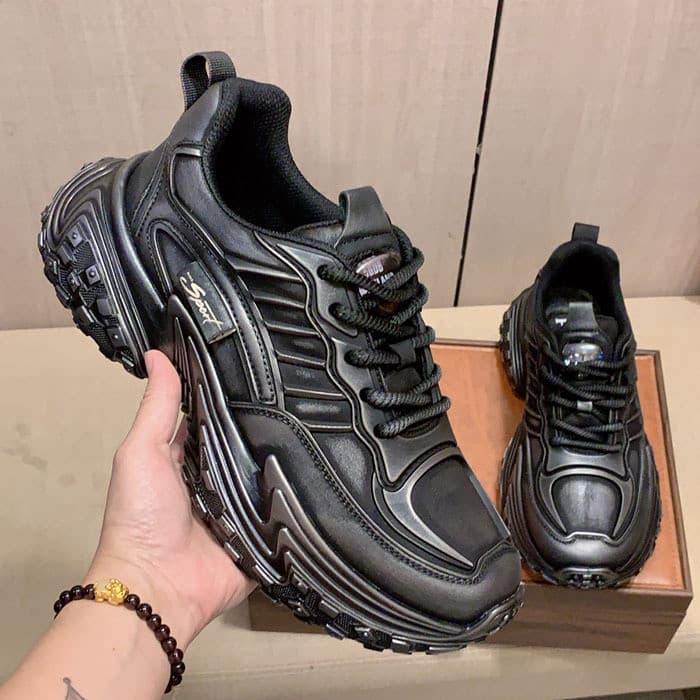 Salto alto confortável masculino exclusivo europeu, calçados esportivos masculinos, novos sapatos casuais
