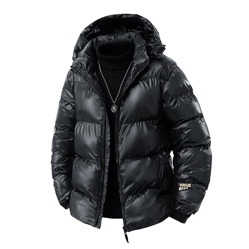 Jaqueta acolchoada de ouro preto High-End para baixo algodão jaqueta masculina casal acolchoado jaqueta com capuz à prov