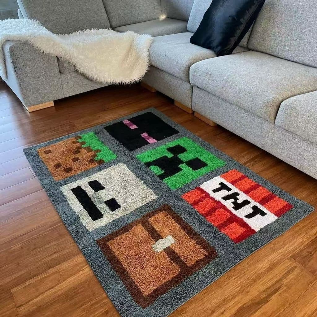Mc Minecraft mercadoria tapete cobertor de cabeceira tapete de pé jogo antiderrapante sala de estar mesa de café coberto