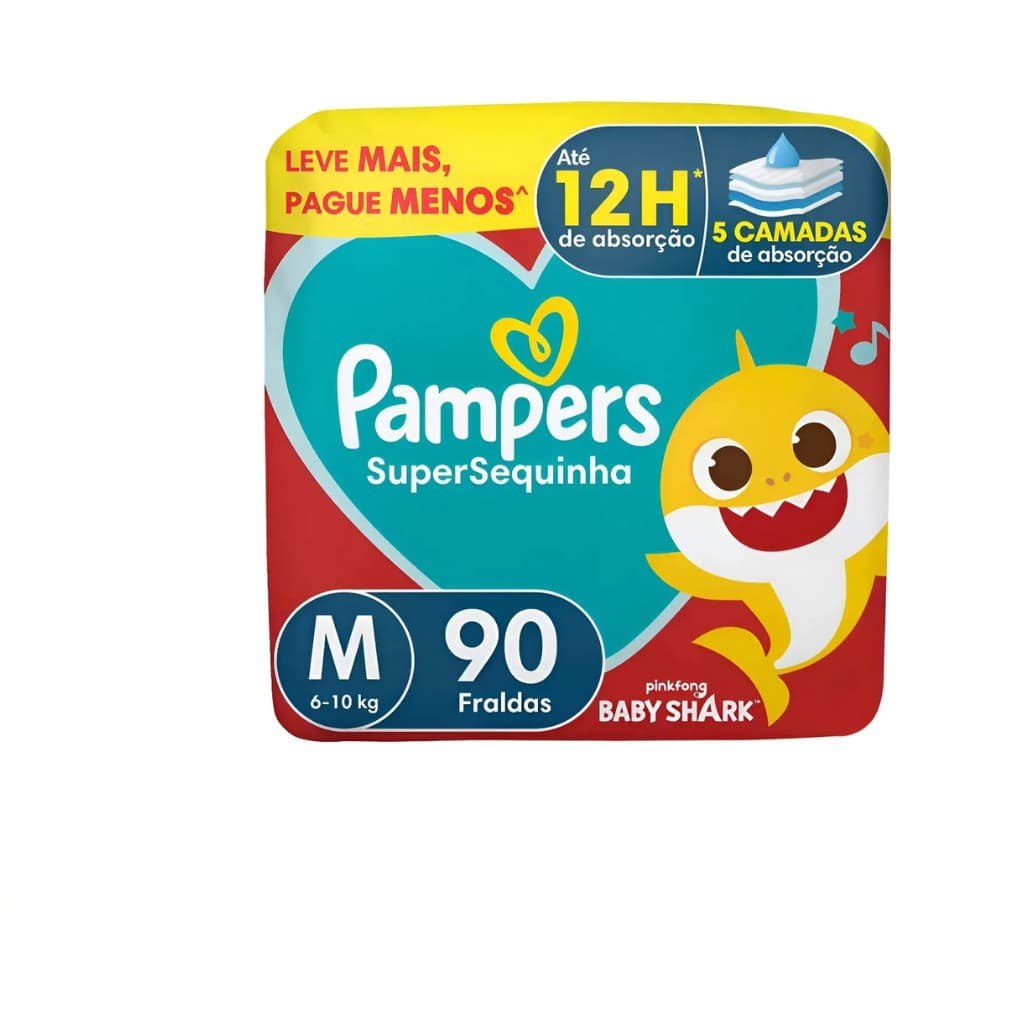 Fralda Infantil Pampers SuperSequinha M 90 unidades
