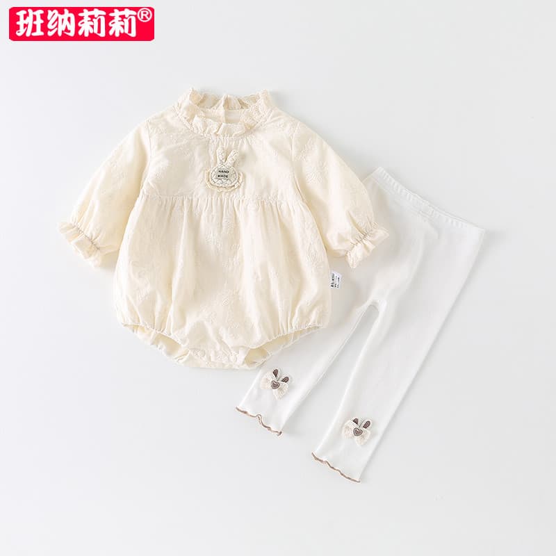 Roupas de bebê roupas de bebê roupas de primavera roupas de bebê estilo ocidental bebê menina triângulo macacão cem dias