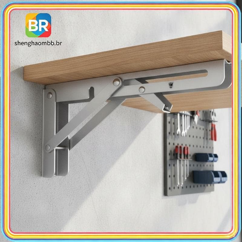 Suportes De Prateleira De Metal Dobráveis Resistentes , Fácil Instalação , Suporte De Parede Dobrável , 1 Conjunto Para 