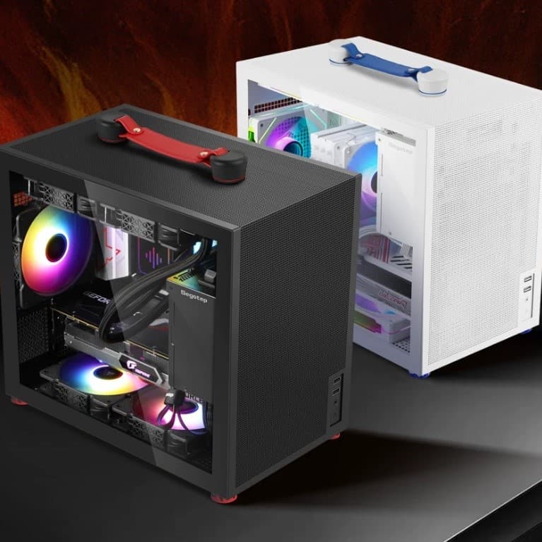 Xingu Zhuoling T100 Chassi portátil MATX Desktop Computador Desktop Vertical Portátil 240 Caso Host de resfriamento de á
