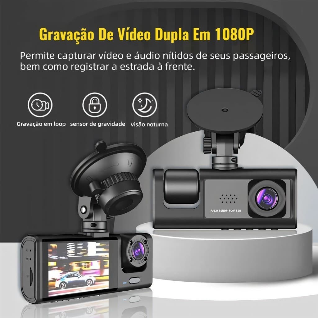 1080P Gravação De Espelho Retrovisor Lente Dupla Monitoramento De Carro HD 1080P Câmera Dianteira Traseira e Interna