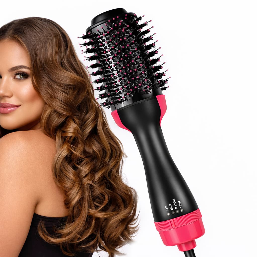 Escova Secadora 3 em 1 Modeladora Alisadora Secador de Cabelo Profissional Hot Air Brush