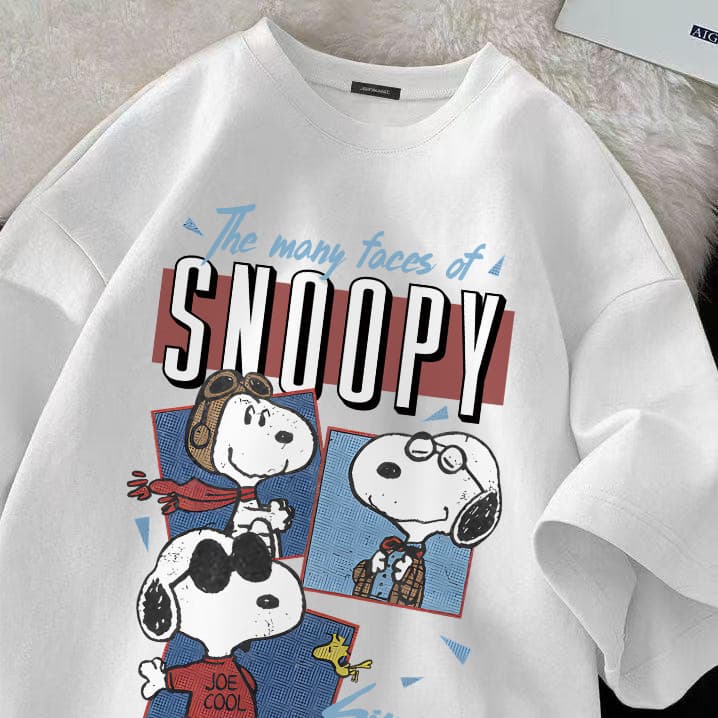 Camisa Camiseta Snoopy Print Camisetas Femininas Fitness Feminina