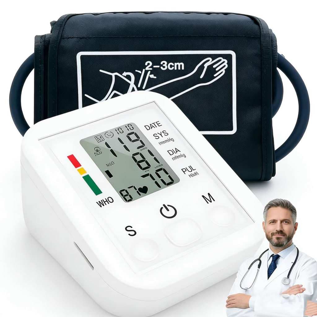 Aparelho De Medir Pressão Arterial Monitor Automático Braço Branco