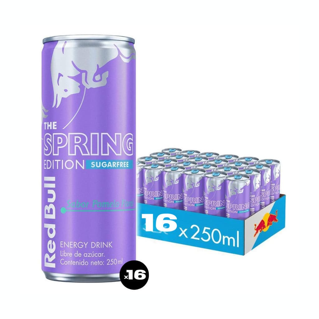Pack de 16 latas Red Bull Energético Pomelo Sem Açúcar 250ml