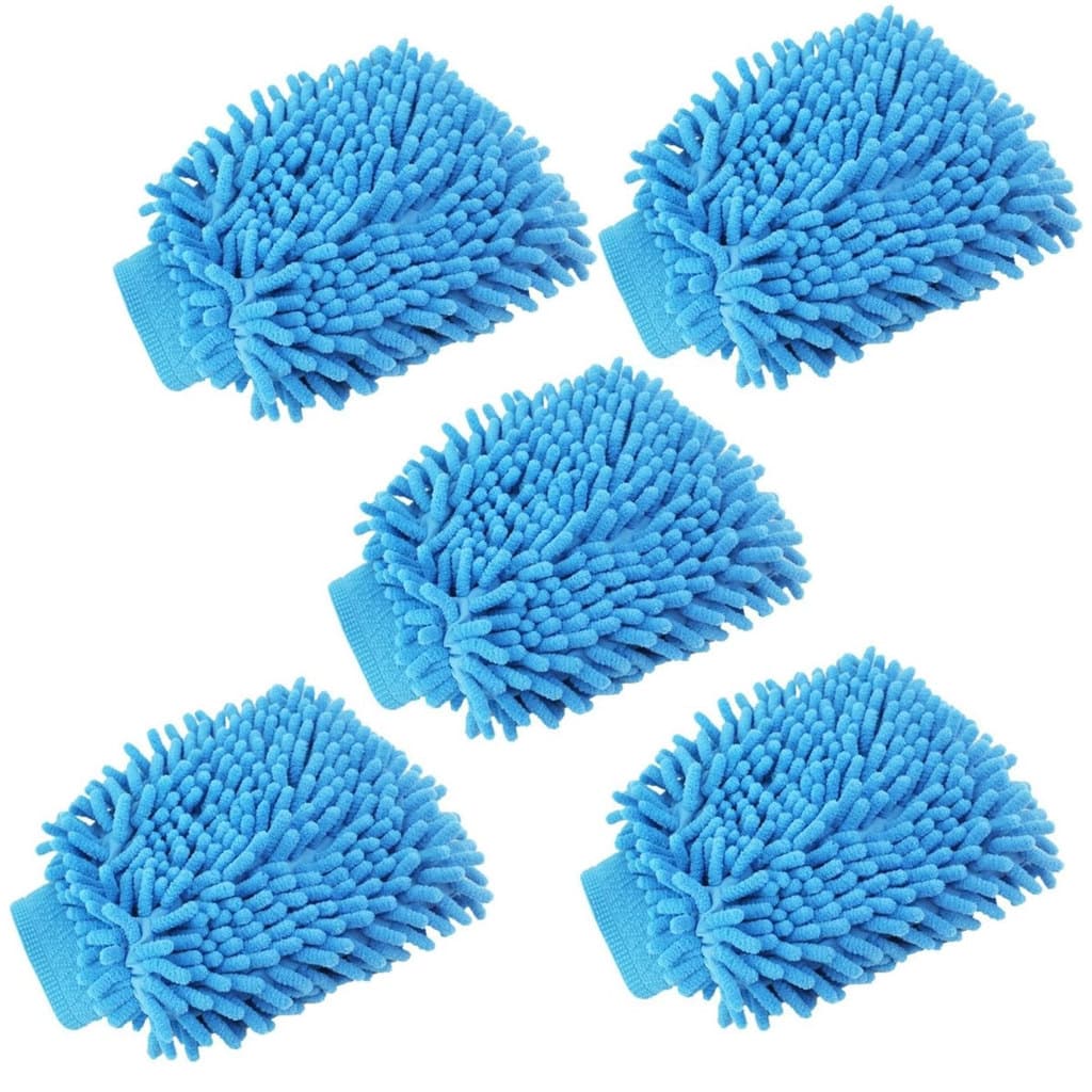Kit 5 Luva de Microfibra Multiuso Carro e Limpeza Geral