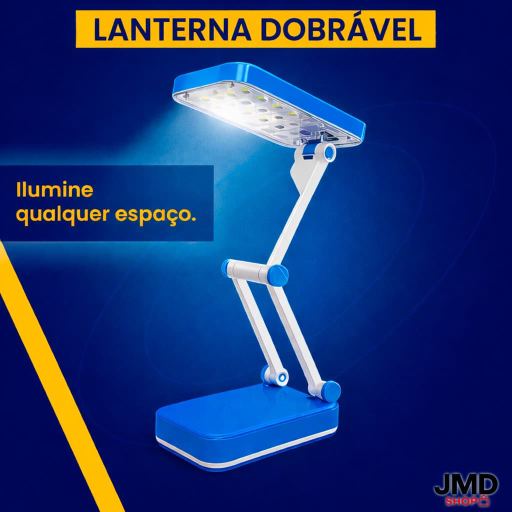 Luminária LED Dobrável Recarregável Portátil com 24 LEDs Luz de Mesa