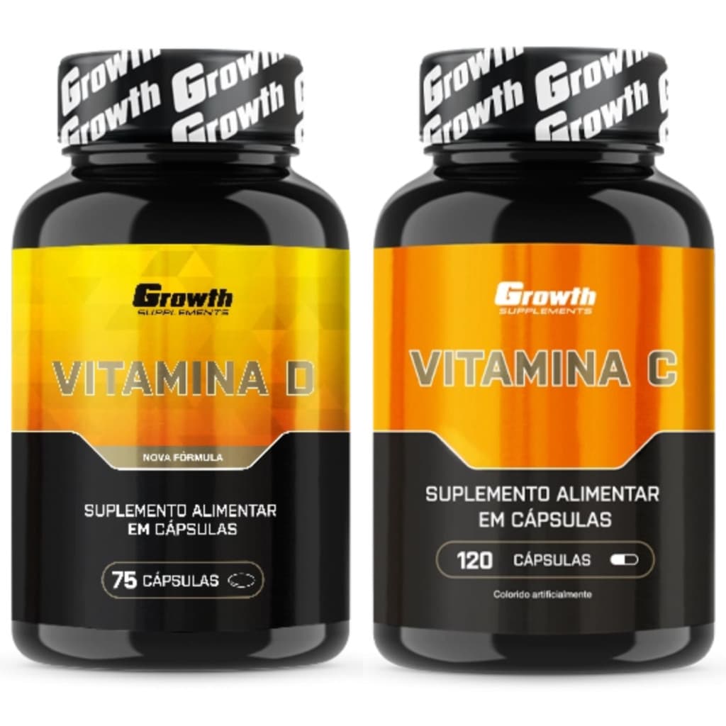 Vitamina D 75 Caps + Vitamina C 120 Caps Suplemento