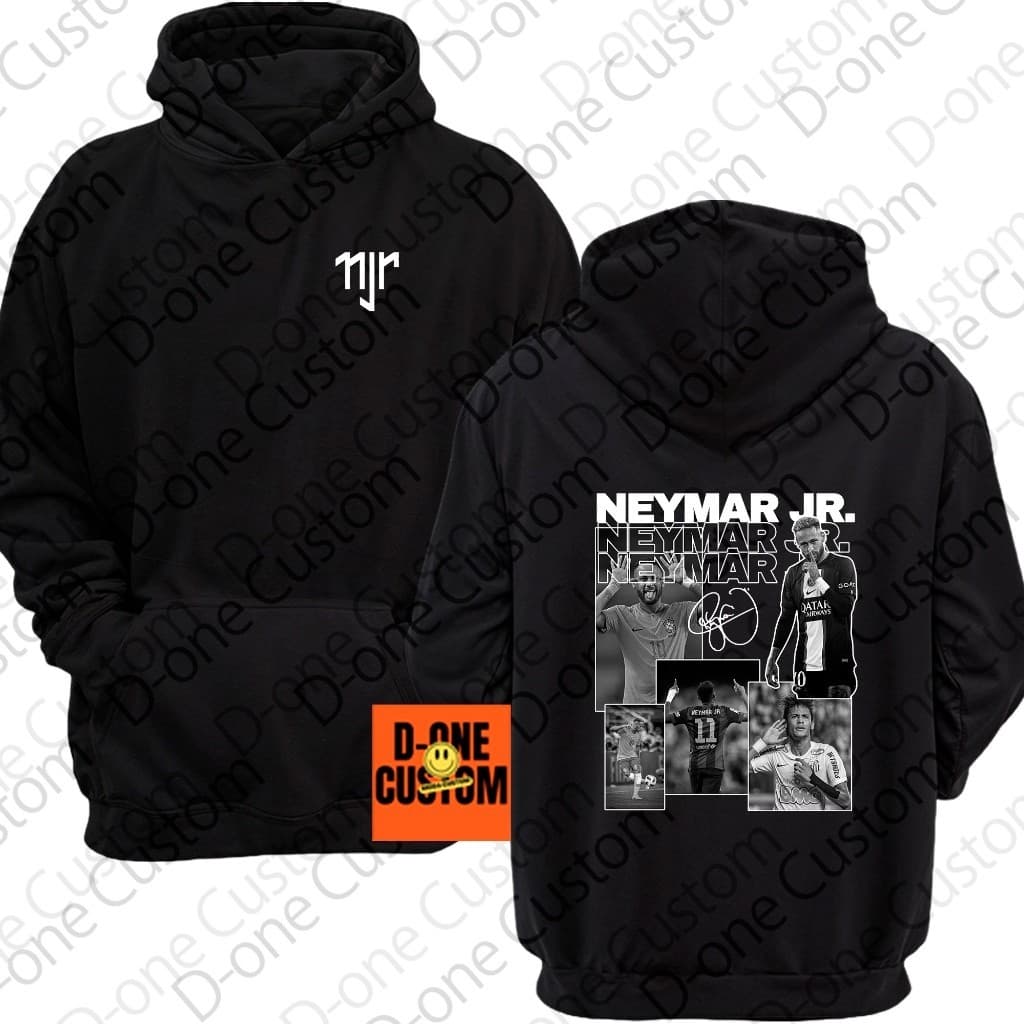 Moletom Blusa de Frio Neymar Jr Casaco Santos Estilo Esportivo Assinatura Confortável Colagem