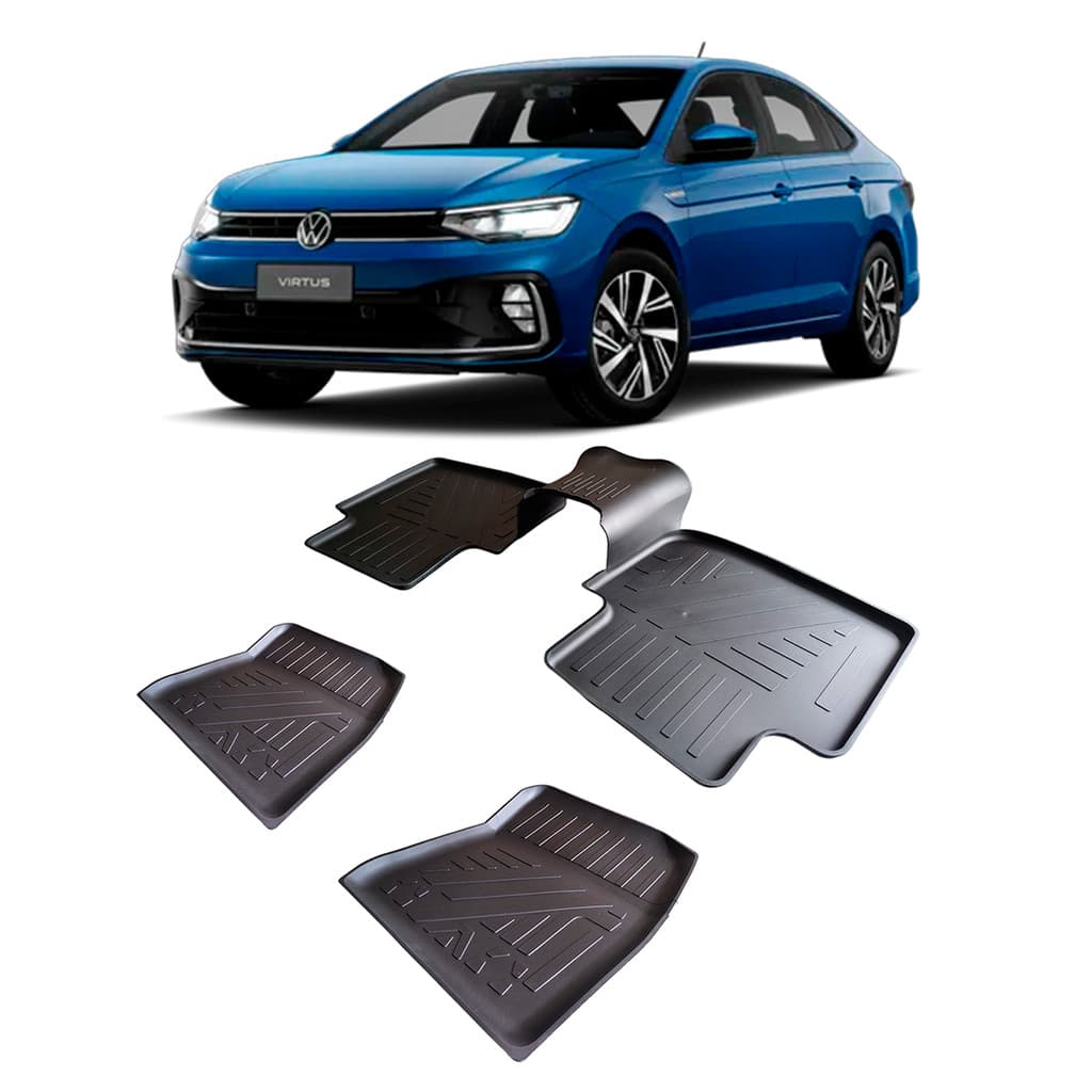 Tapete Bandeja Vw Virtus 2017 Até 2026 Bordas Elevadas 3 Peças Acessórios Automotivos Tapete Virtus Bordas Elevadas