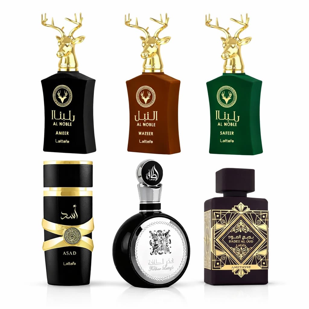 Kit 6 Perfumes Masculinos Árabes Importados Essência Concentrada Fragrâncias Premium e Duradouras
