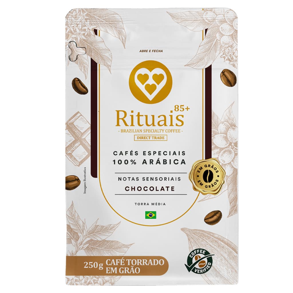 Café Torrado em Grãos Rituais 3 Corações Chocolate 250g