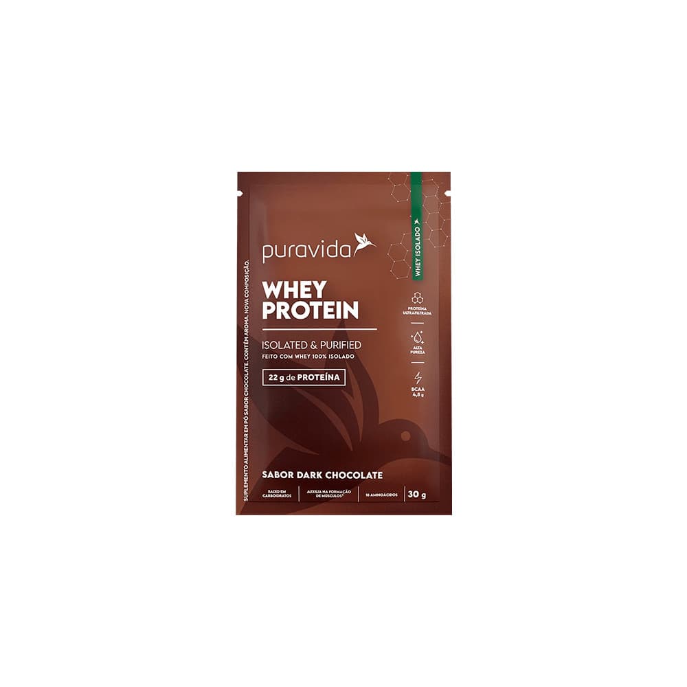 Whey Protein Isolado Puravida 30g Dark Chocolate