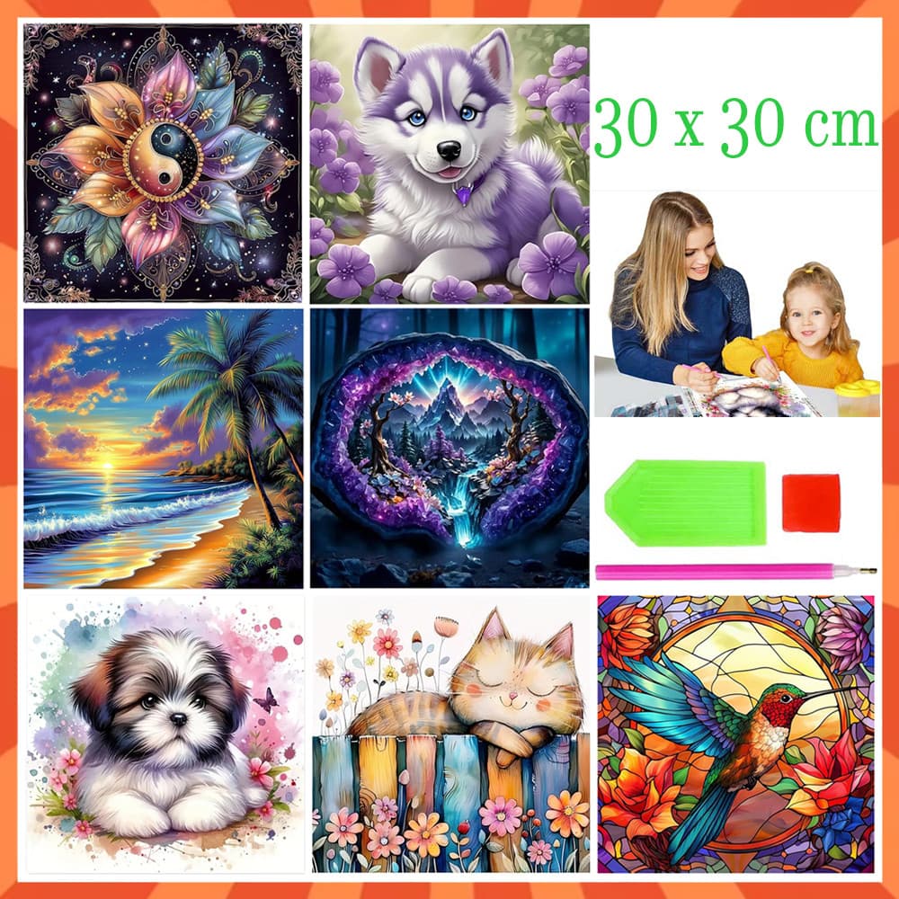 30 x 30 cm, Kits de pintura de diamante 5D DIY para adultos, arte de diamante, pintura de diamante, broca completa