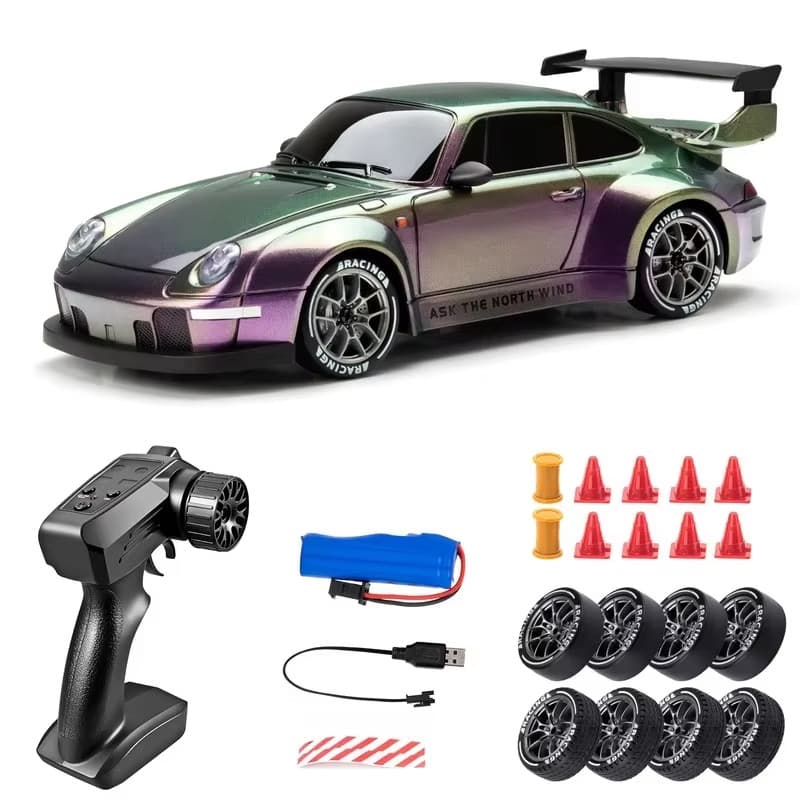 Novo Carrinho de Deriva 2.4G Controle Remoto, Tração 4R Alta Velocidade, Mini Carro Corrida Presente para Crianças