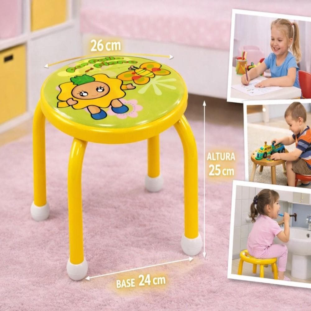 BANQUETA INFANTIL AMARELO MULTIUSO DEGRAU CADEIRA ESTUDOS PENTEADEIRA QUARTO