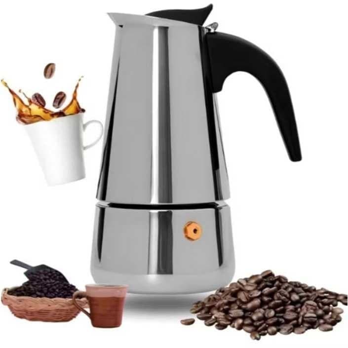 Cafeteira Italiana Expresso Aço Inox Coador Moka Escritorio Consultorio Cafe Forte Moagem Fina 300 450 ml