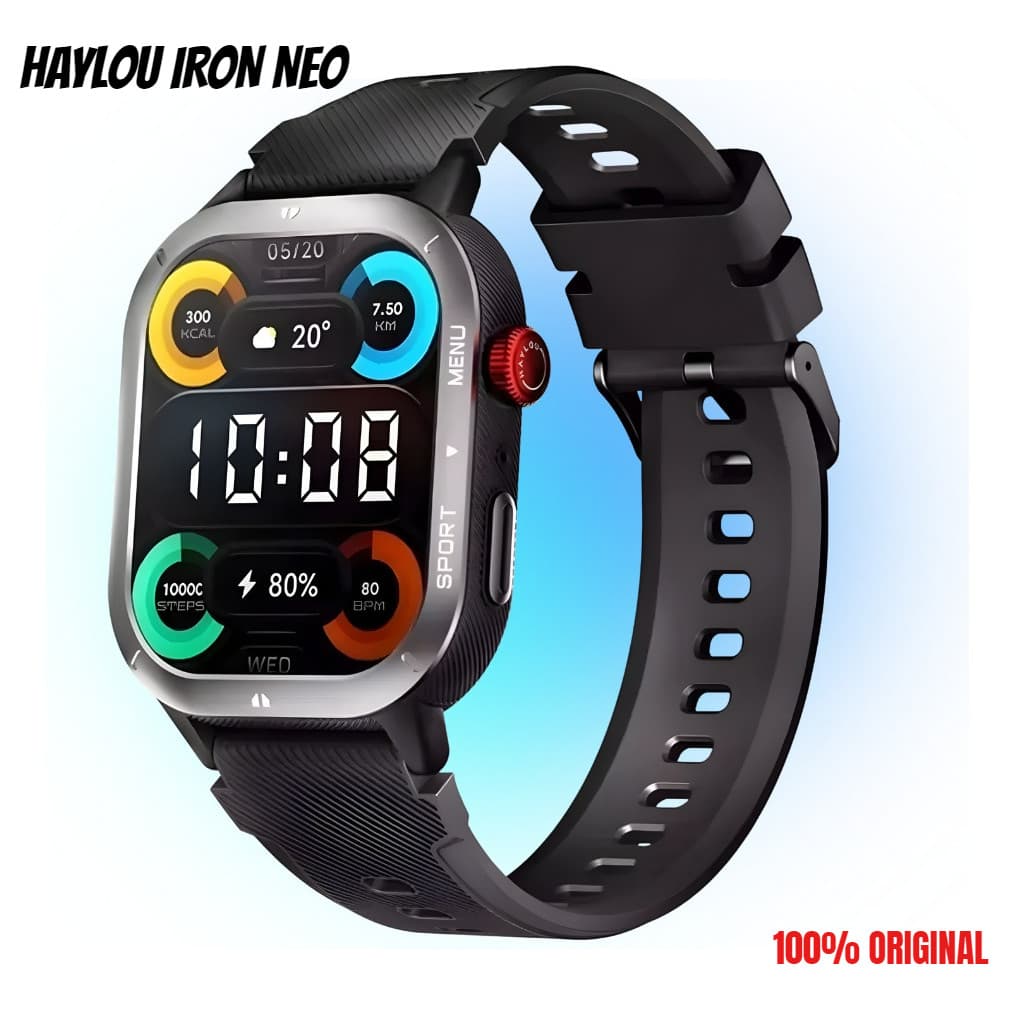 Relógio Smartwatch Haylou Iron Neo 1.95" HD Display A Prova D'água Ip68 Preto(ORIGINAL) Promoção