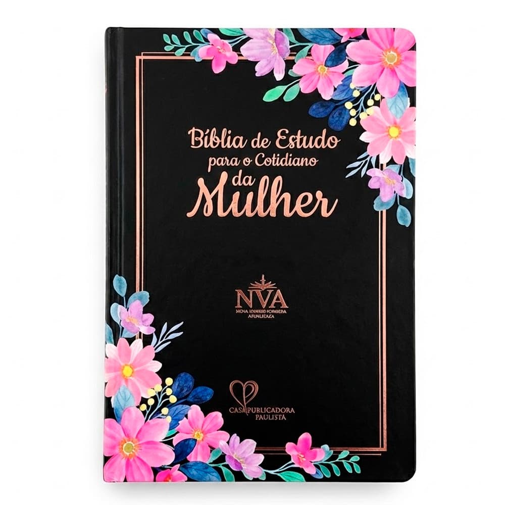 Bíblia de Estudo Para o Cotidiano da Mulher | NVA | Full Collor | Capa Dura Preta