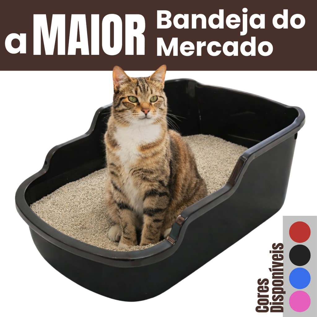 Caixa de Areia Grande Bandeja Higiênica Sanitária Para Gatos Pet Barreira Isolante Antiderramamento