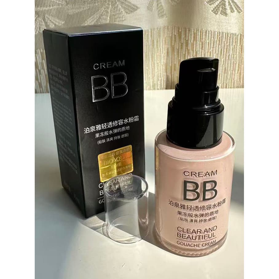 Poquanya Base Líquida Corretivo Hidratante Controle de Óleo Base Creme Maquiagem Nude Base Iluminadora bb Creme Água em 