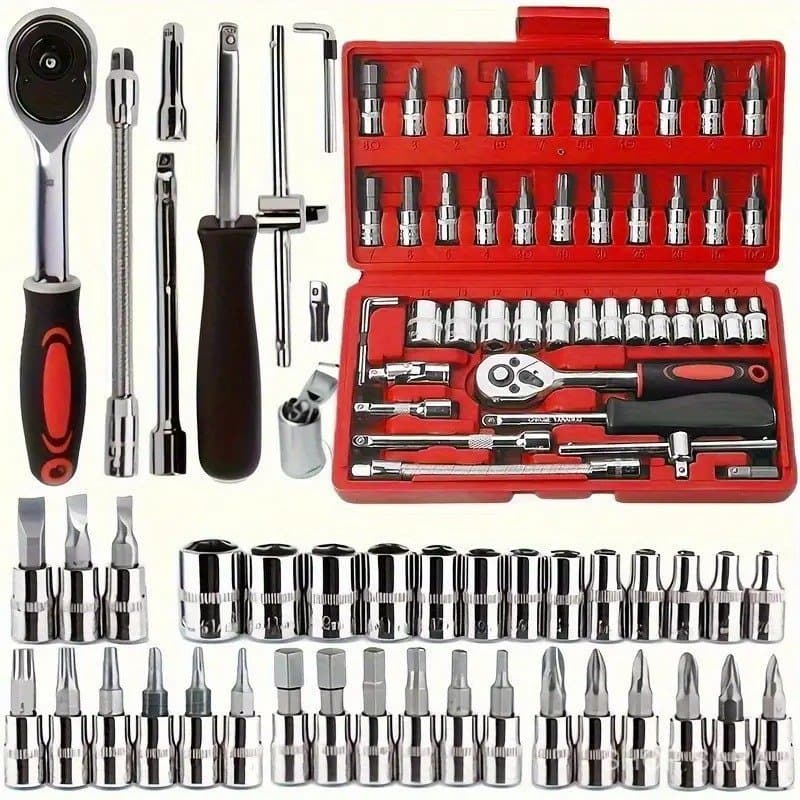 46/92 Pcs Caixa De Ferramentas Vermelho,Ferramentas DoméSticas Essenciais,SoluçõEs Completas Para ManutençãO Promoção