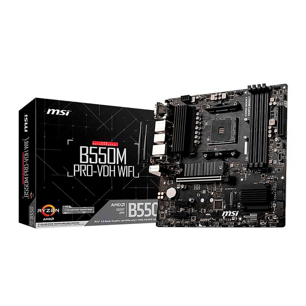 Placa Mãe MSI B550M PRO-VDH, Chipset B550, Socket AM4, AMD, DDR4, WIFI - 911-7C95-059