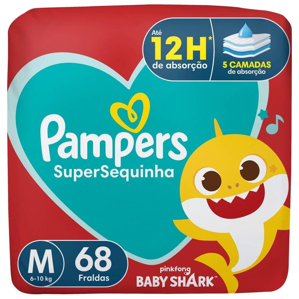 Fralda Pampers Supersequinha M Com 68 Unidades