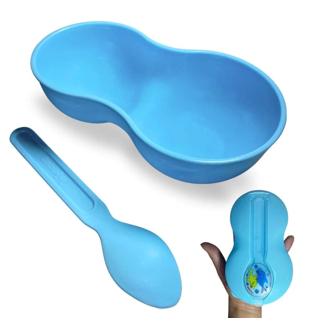 Porta Leite em Pó Porta Papinha Baby Tigela Infantil com Colher / Rosa Ou Azul Bebe