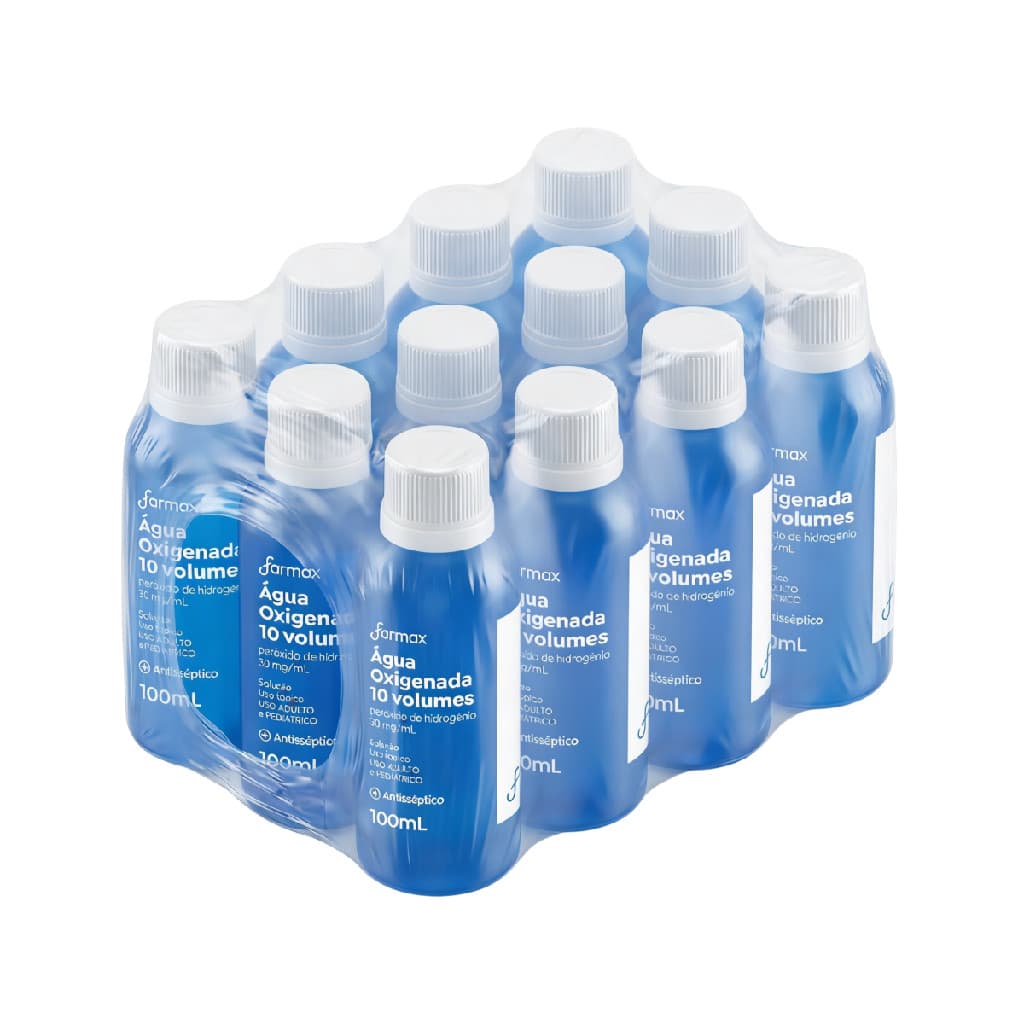 Kit 12 Água Oxigenada 10 Vol. 100ml Farmax