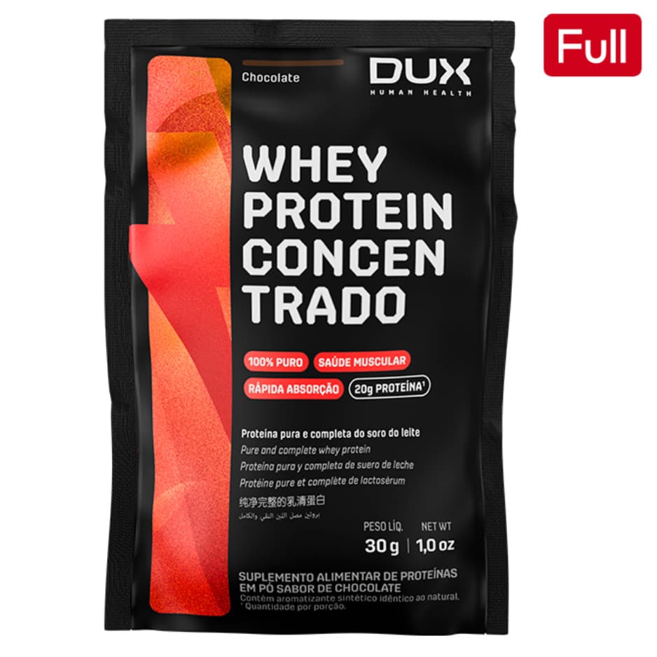 WHEY PROTEIN CONCENTRADO DUX SACHE 30G - SABOR CHOCOLATE WPC