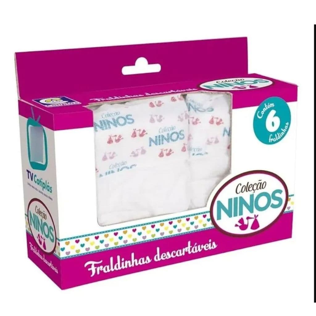 BRINQUEDO INFANTIL KIT 6 FRALDA DESCARTÁVEIS PARA BONECAS COLEÇÃO NINOS