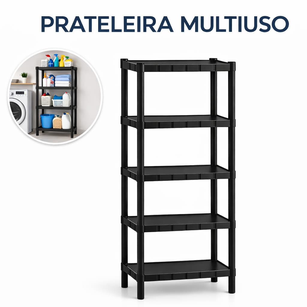 Prateleira Estante Organizadora Modular Multiuso Resistente | Até 7 Andares | Cozinha, Quarto, Banheiro, Lavanderia