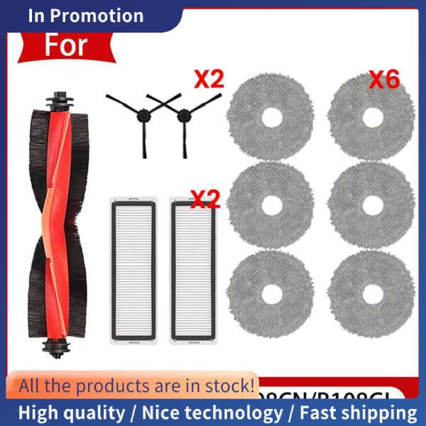 Em Estoque Para Robô Vácuo S20 +/S10 Plus/B108GL/B108CN B113CN Peças De Reposição Filtro Principal Escova Lateral Mop