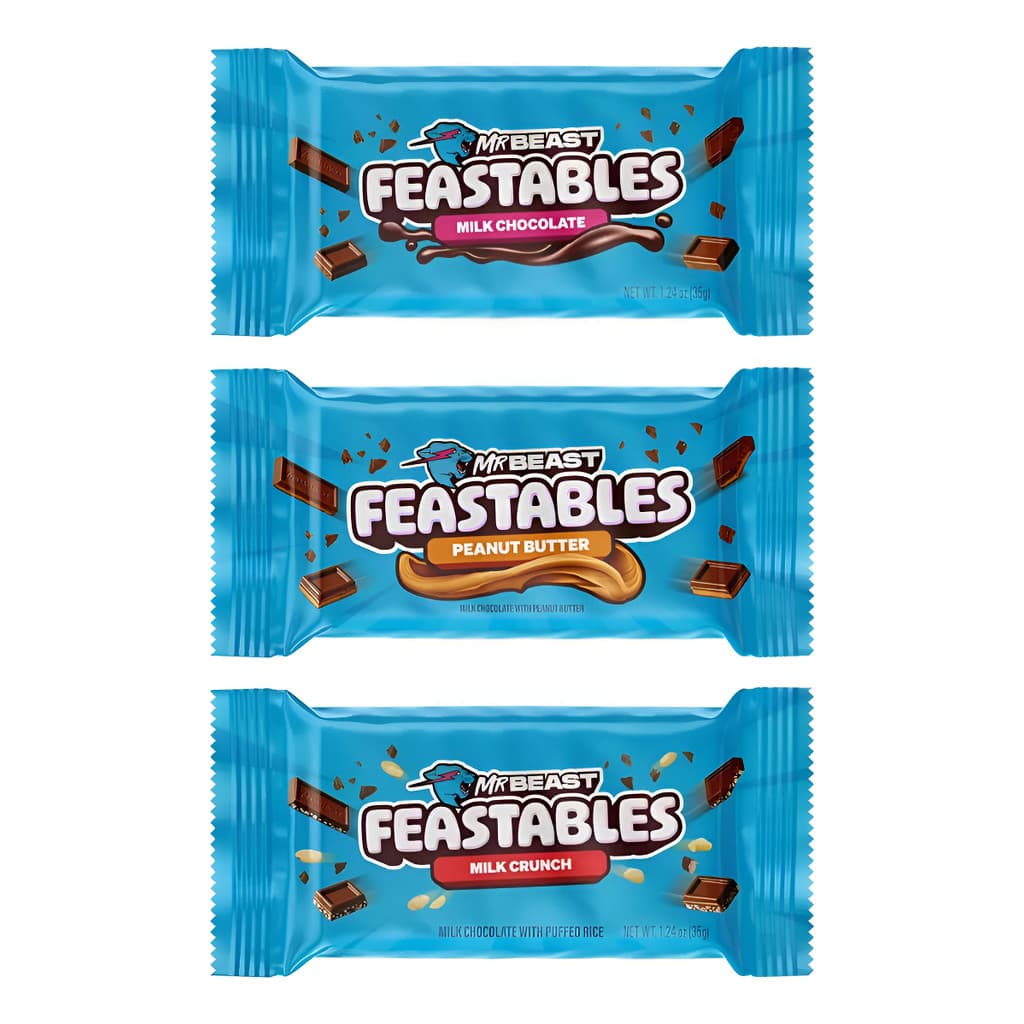 Kit 3x Feastables Chocolate Mrbeast 35g Sabores Importado