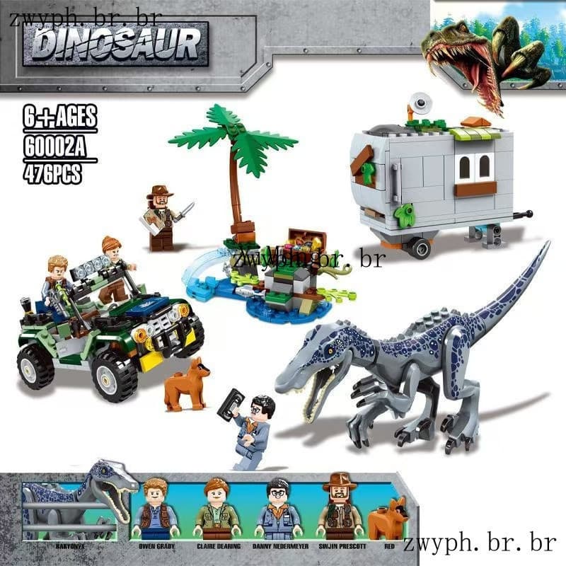 Blocos de Montar Dinossauro Jurássico, Compatível com a Série Lego City, Brinquedos Educativos para Meninos e Crianças W